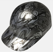 Load image into Gallery viewer, Custom Hydro Dipped Metallic Silver Graffiti Bump Cap