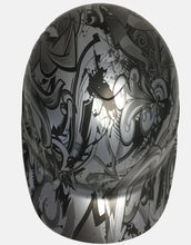 Load image into Gallery viewer, Custom Hydro Dipped Metallic Silver Graffiti Bump Cap