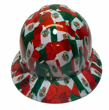 Load image into Gallery viewer, Hydro Dip Mexico Flag Lift Briggs HBFC-7G Full Brim Vented Hard Hat