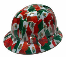 Load image into Gallery viewer, Hydro Dip Mexico Flag Lift Briggs HBFC-7G Full Brim Vented Hard Hat