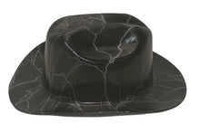 Load image into Gallery viewer, Custom Hydro Dipped Western Outlaw Silver Metallic Lightning Cowboy Hat