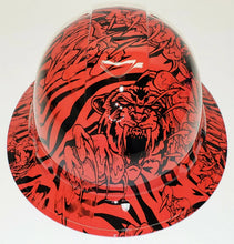 Load image into Gallery viewer, Custom Hydro Dipped Hard Hat Red King Tiger Full Brim Ridgeline