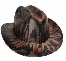 Load image into Gallery viewer, Custom Western Outlaw Copper Metallic American Flags Patriotic Series Cowboy Hat