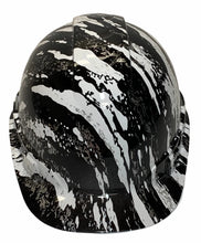 Load image into Gallery viewer, Hard Hat Ridgeline Cap Style Custom Hydro Dipped White Marble Splash