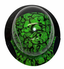 Load image into Gallery viewer, Custom Hydro Dipped Black and Alien Green Insanity Skulls Lift DAX Fifty 50 HDF50C-20GC Carbon Fiber Full Brim Hard Hat