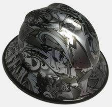 Load image into Gallery viewer, Custom Hard Hat MSA V-Gard Full Brim Silver Metallic Graffiti