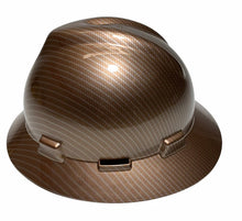 Load image into Gallery viewer, Custom Hard Hat Copper Carbon Fiber Hydro Dipped MSA V-Gard Full Brim