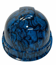 Load image into Gallery viewer, Custom Hard Hat Light Blue Insanity Skulls Skin Cap Style Ridgeline