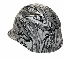 Load image into Gallery viewer, Custom Hydro Dipped White Graffiti Ridgeline Cap Style Hard Hat