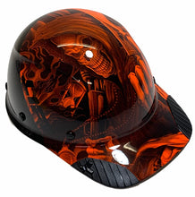 Load image into Gallery viewer, Custom Hydro Dipped Black and Orange Ace of Skulls Lift DAX Fifty 50 Carbon Fiber HDC50C-19OC Cap Style Hard Hat