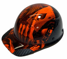Load image into Gallery viewer, Custom Hydro Dipped Black and Orange Ace of Skulls Lift DAX Fifty 50 Carbon Fiber HDC50C-19OC Cap Style Hard Hat