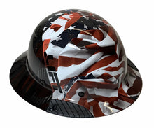 Load image into Gallery viewer, Custom Hydro Dipped Black and White American Flags Lift DAX Fifty 50 Carbon Fiber HDF50C-19WC Full Brim Hard Hat