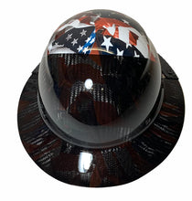 Load image into Gallery viewer, Custom Hydro Dipped Black and White American Flags Lift DAX Fifty 50 Carbon Fiber HDF50C-19WC Full Brim Hard Hat