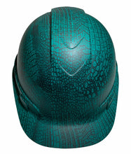 Load image into Gallery viewer, Custom Hard Hat Dark Green SnakeSkin Ridgeline Cap Style