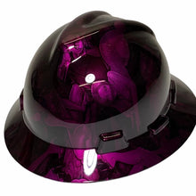 Load image into Gallery viewer, Custom Hard Hat Deep Purple Kandy No Evil Naughty MSA V-Gard Full Brim