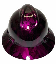 Load image into Gallery viewer, Custom Hard Hat Deep Purple Kandy No Evil Naughty MSA V-Gard Full Brim