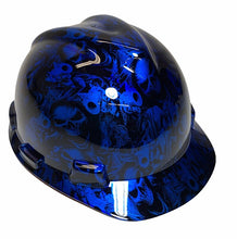Load image into Gallery viewer, Hard Hat MSA VGard Cap Style Custom Kandy Blue Gangsta Hydro Dipped