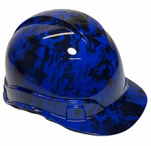 Load image into Gallery viewer, Hard Hat Ridgeline Cap Style Custom Vented Blue Flames