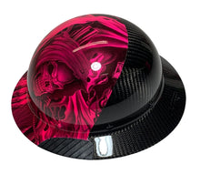 Load image into Gallery viewer, Custom Hydro Dipped Black and Hot Pink Ace of Skulls Lift DAX Fifty 50 Carbon Fiber HDF50C-19OC Full Brim Hard Hat