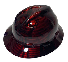Load image into Gallery viewer, Custom Hard Hat Hydro Dipped Kandy Red Carbon Fiber American Flags HG MSA V-Gard Full Brim
