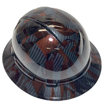 Load image into Gallery viewer, Custom Hydro Dipped Sport Carbon Fiber American Flags Ridgeline Full Brim Hard Hat