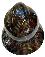 Load image into Gallery viewer, Custom Hard Hat Hydro Dipped Carbon Fiber American Flags Fantasy Chic HG MSA V-Gard Full Brim