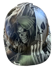 Load image into Gallery viewer, Custom Hydro Dipped Hard Hat Ridgeline Cap Style White Ace Of Skulls Vented