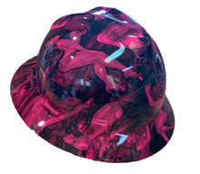 Load image into Gallery viewer, Custom Hot Pink Naughty No Evil Hard Hat MSA V-Gard Full Brim