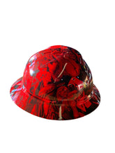 Load image into Gallery viewer, Hard Hat MSA V-Gard 500 Vented Full Brim Custom Red Naughty Boy Hydro Dipped