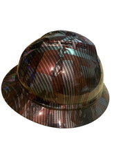 Load image into Gallery viewer, Hard Hat MSA V-Gard 500 Vented Full Brim Custom Carbon Fiber American Flags Hydro Dipped