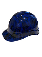 Load image into Gallery viewer, Custom Hydro Dipped Hard Hat Dark Blue Graffiti Cap Style