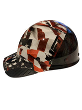 Load image into Gallery viewer, Custom Hydro Dipped Black and White American Flags Lift DAX Fifty 50 Carbon Fiber HDC50C-19OC Cap Style Hard Hat