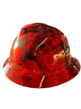 Load image into Gallery viewer, Hard Hat MSA V-Gard 500 Vented Full Brim Custom Red Naughty Boy Hydro Dipped
