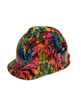 Load image into Gallery viewer, Custom Hard Hat Light Tye Dye Graffiti Hydro Dipped MSA VGard Cap Style