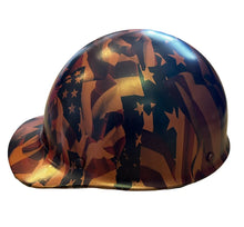 Load image into Gallery viewer, Custom Hard Hat Penny Copper Metallic American Flags MSA SkullGard Cap Style