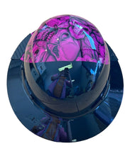 Load image into Gallery viewer, Custom Hydro Dip Fifty 50 Pink and Black Insanity Skulls Lift Fiber Resin Full Brim Hard Hat