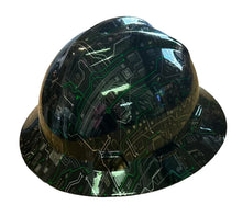 Load image into Gallery viewer, Custom Hard Hat MSA Full Brim Chrome Circuit Board
