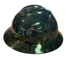 Load image into Gallery viewer, Custom Hard Hat MSA Full Brim Chrome Circuit Board