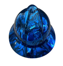 Load image into Gallery viewer, Custom Hard Hat MSA Full Brim Chrome Kandy Blue Naughty Boy