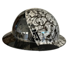 Load image into Gallery viewer, Custom Hydro Dipped Black Camo and White Insanity Skulls Lift DAX Fifty 50 Carbon Fiber HDF50C-19WC Full Brim Hard Hat