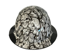 Load image into Gallery viewer, Custom Hydro Dipped Black Camo and White Insanity Skulls Lift DAX Fifty 50 Carbon Fiber HDF50C-19WC Full Brim Hard Hat
