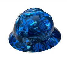 Load image into Gallery viewer, Custom Hard Hat MSA Full Brim Chrome Kandy Blue Naughty Boy