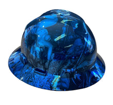 Load image into Gallery viewer, Custom Hard Hat MSA Full Brim Chrome Kandy Blue Naughty Boy