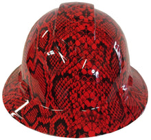 Load image into Gallery viewer, Hydro Dipped Hard Hat Ridgeline Full Brim Custom Red Snake Skin