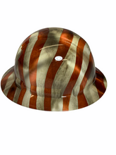 Load image into Gallery viewer, Custom Hydro Dipped Hard Hat Ridgeline Full Brim Patriotic Stripes
