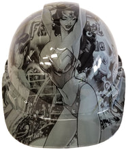 Load image into Gallery viewer, Hydro Dipped Hard Hat High Gloss Light Grey Wonder Woman 6 Point Harness