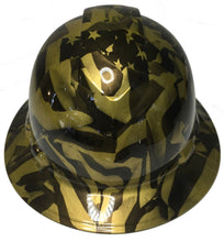 Load image into Gallery viewer, Dipped Custom Hard Hat Ridgeline Full Brim Metallic Gold Midnight American Flags