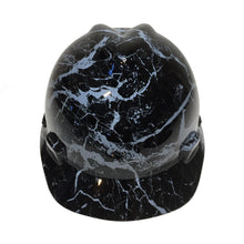 Load image into Gallery viewer, Hydro Dipped Custom Hard Hat MSA Cap Style White On Black Marble