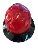 Load image into Gallery viewer, Hydro Dipped Hard Hat Ridgeline Full Brim Custom Red Carbon Fiber Black Brim