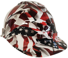 Load image into Gallery viewer, Hydro Dipped Hard Hat Ridgeline Cap Style Custom American Flags